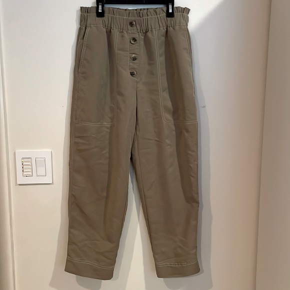 Zara Pull-On High Waist Loose Fit Crop Pants - Picture 1 of 5